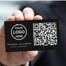 QR Code Business Logo Black Modern Professional 