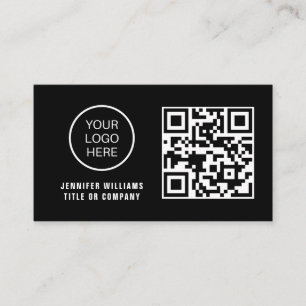 QR Code Business Logo   Black Modern Professional  Card