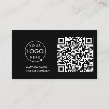 QR Code Business Logo | Black Modern Professional 