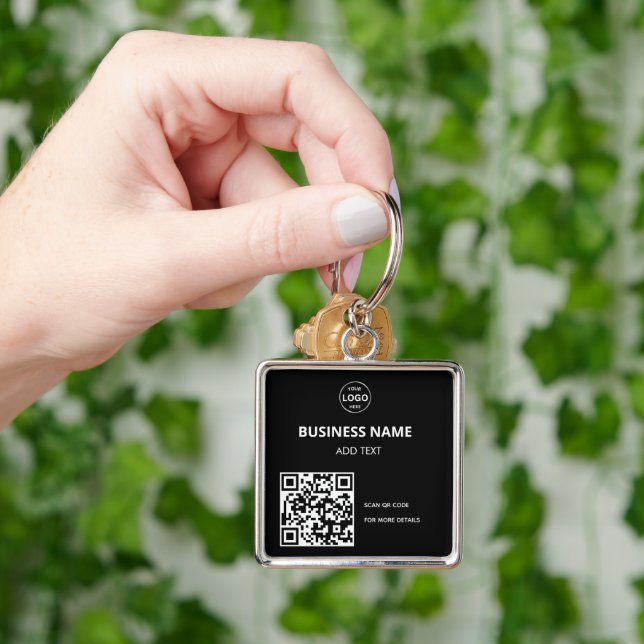 Qr Code Business Logo Contactless Modern Keychain  (Hand)