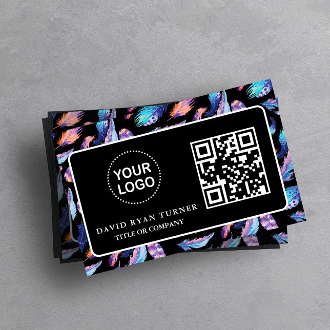 QR Code Business Logo Gold Black Professional   Business Card (Creator Uploaded)