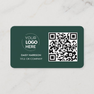 QR Code Business Logo   Green Modern Professional Card