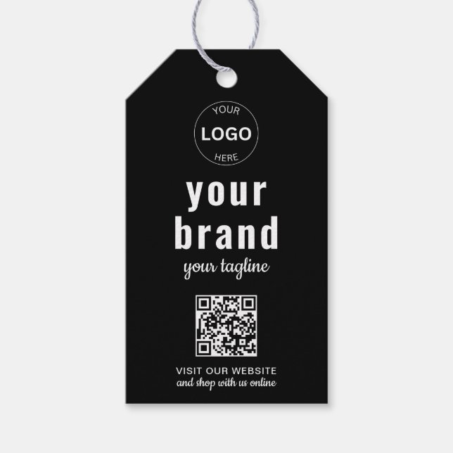 Qr Code Business Logo Hang Tag Price Swing (Front)
