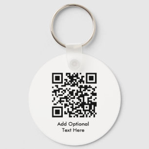 QR Code Business Logo Keychain Black White