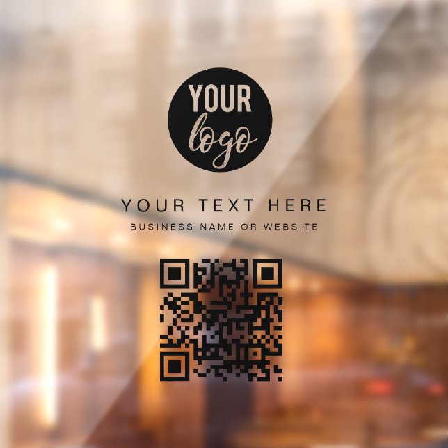 QR Code Business Logo Minimalist Corporate Window Cling (Sheet 2)