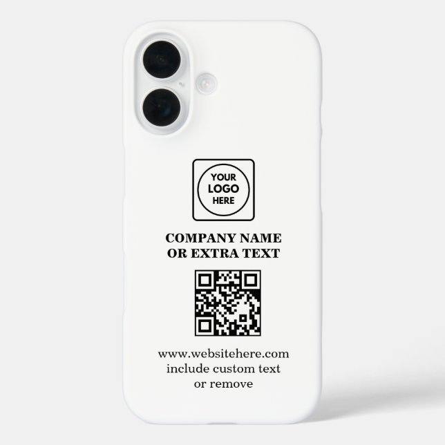 QR Code Business Logo Minimalist iphone case (Back)