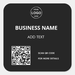 Qr Code Business Logo Modern Black Sticker