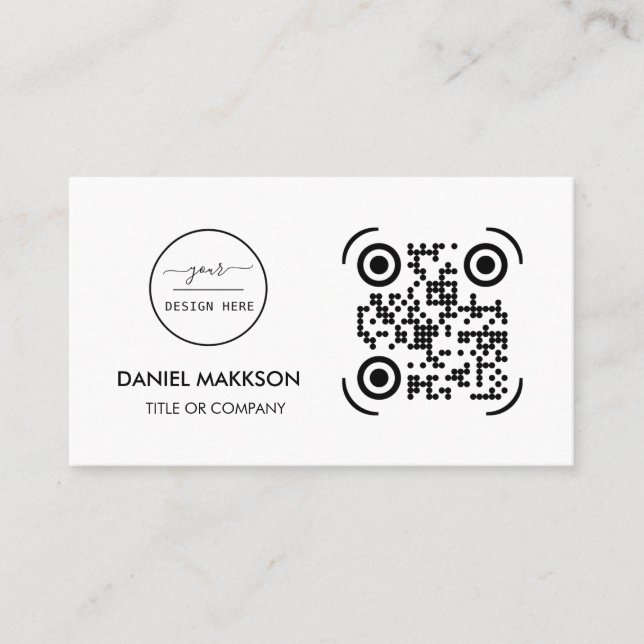 QR Code Business Logo | Modern Blush Pink Business Business Card (Front)