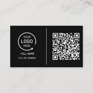 QR Code Business Logo   Modern Blush Pink Business Calling Card