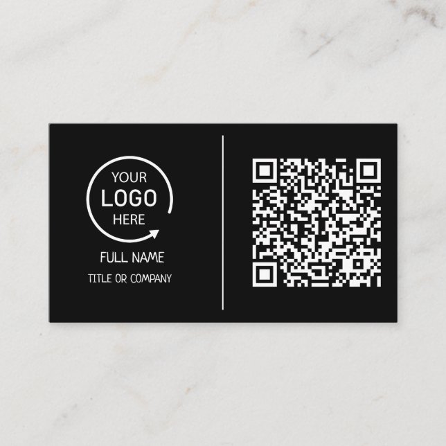 QR Code Business Logo | Modern Blush Pink Business Calling Card (Front)