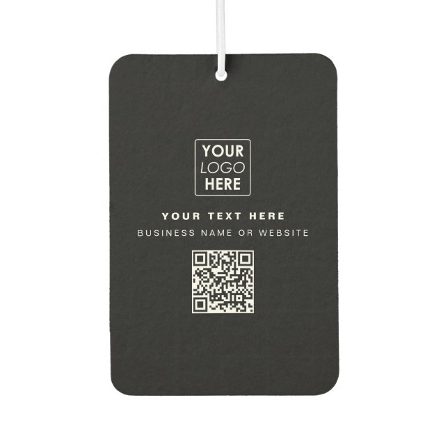 QR Code Business Logo Modern Business Black Car Air Freshener (Front)