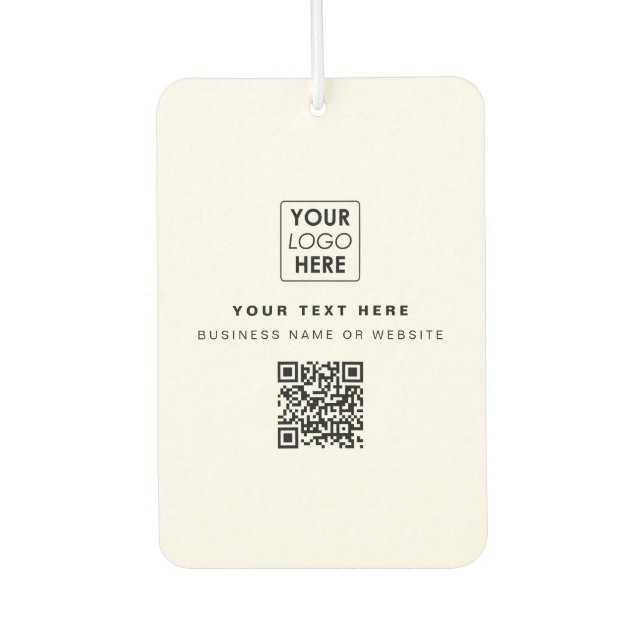 QR Code Business Logo Modern Business White Car Air Freshener (Front)