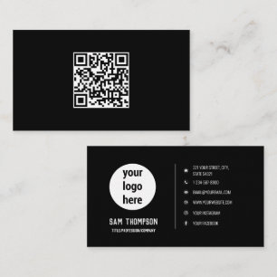 QR Code Business Logo Modern Minimal Business Card