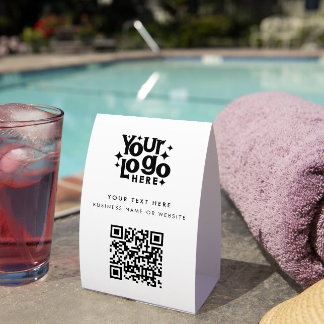 QR Code Business Logo Modern Minimalist Branded (Insitu(On Table))