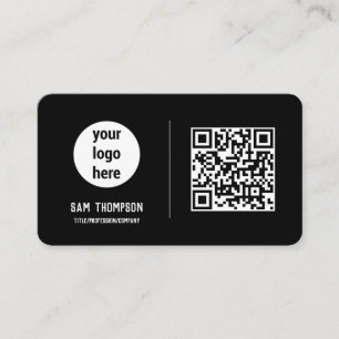 QR Code Business Logo Modern Minimalist Business Card