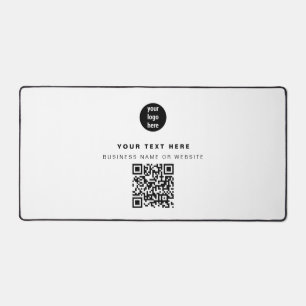QR Code Business Logo Modern Minimalist Business Desk Mat
