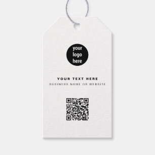 QR Code Business Logo Modern Minimalist Business   Gift Tags