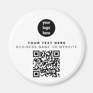 QR Code Business Logo Modern Minimalist Business Magnet