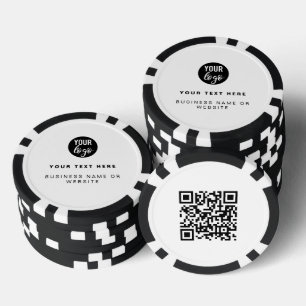 QR Code Business Logo Modern Minimalist Business Poker Chips