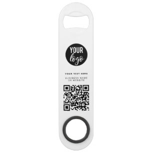 QR Code Business Logo Modern Minimalist White