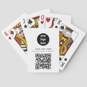 QR Code Business Logo Modern Minimalist White   Playing Cards