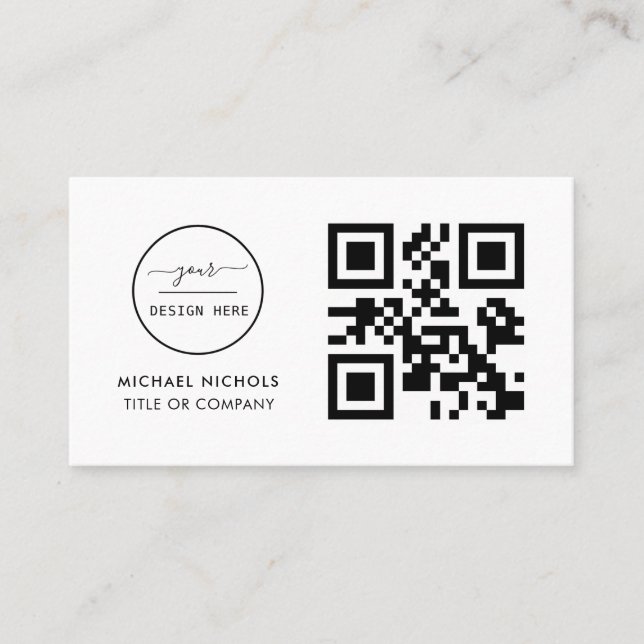 QR Code Business Logo |  Modern Professional  Busi Business Card (Front)
