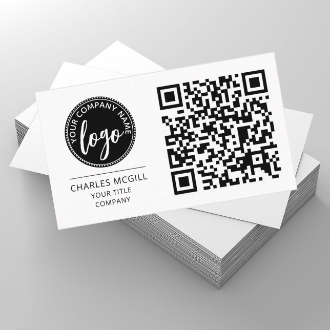 QR Code Business Logo | Modern Professional  Business Card (Creator Uploaded)