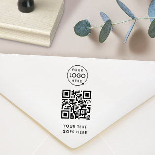 QR Code   Business Logo Modern Professional Rubber Stamp