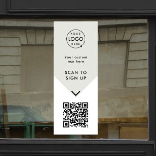 QR Code Business Logo Modern Promotional Window Cling