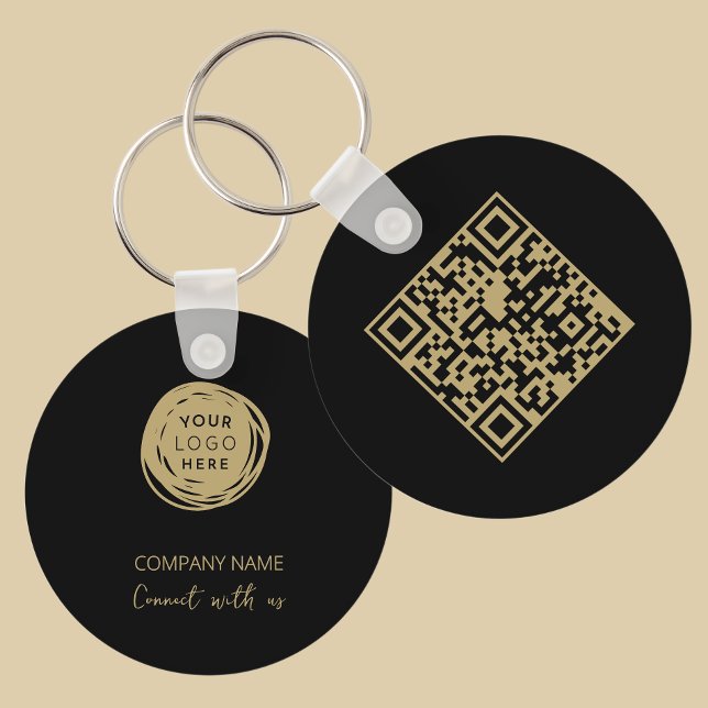 QR Code Business Logo Name Key Ring (Creator Uploaded)