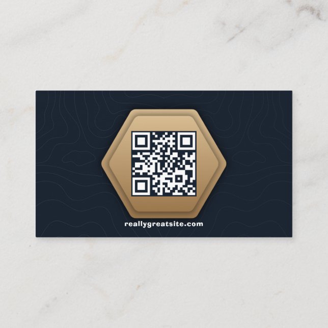 QR Code Business Logo | Navy Modern Professional  Card (Back)