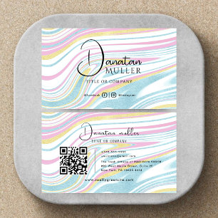 QR Code Business Logo opal stone Card