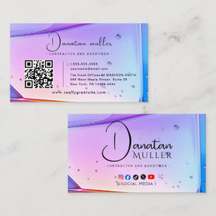QR Code Business Logo opal stone Card