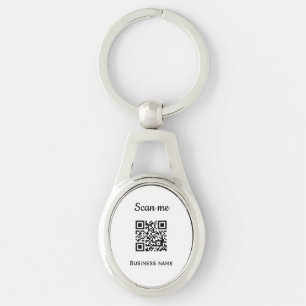 QR Code Business Logo Professional Black Key Ring