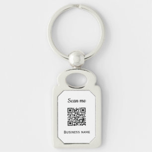 QR Code Business Logo Professional Black Key Ring