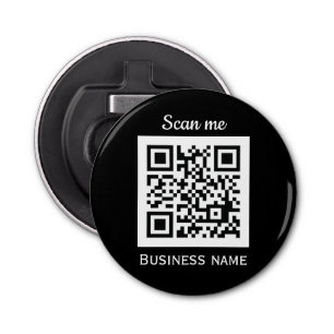 QR Code Business Logo Professional Black Modern Bottle Opener