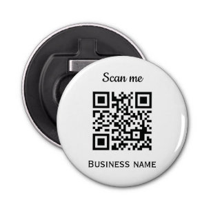 QR Code Business Logo Professional Black Modern Bottle Opener