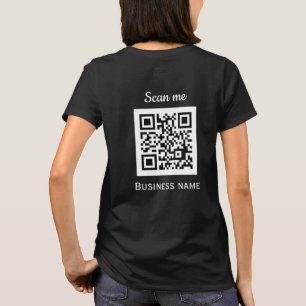 QR Code Business Logo Professional Black Modern T-Shirt