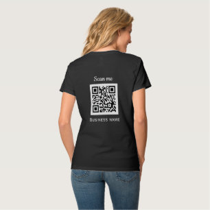 QR Code Business Logo Professional Black Modern T-Shirt