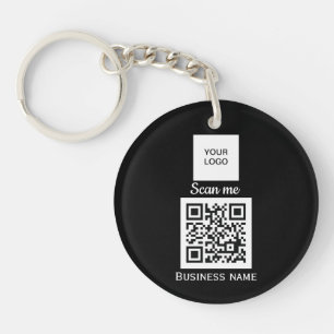 QR Code Business Logo Professional Custom Black  K Key Ring