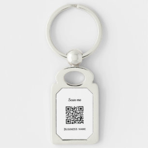 QR Code Business Logo Professional Custom Black Key Ring