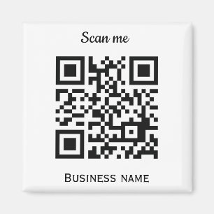 QR Code Business Logo Professional Custom Black Magnet