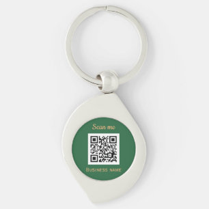QR Code Business Logo Professional Green Key Ring
