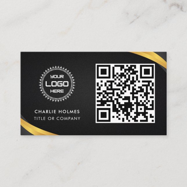 QR Code Business Logo | Professional & Modern  Business Card (Front)