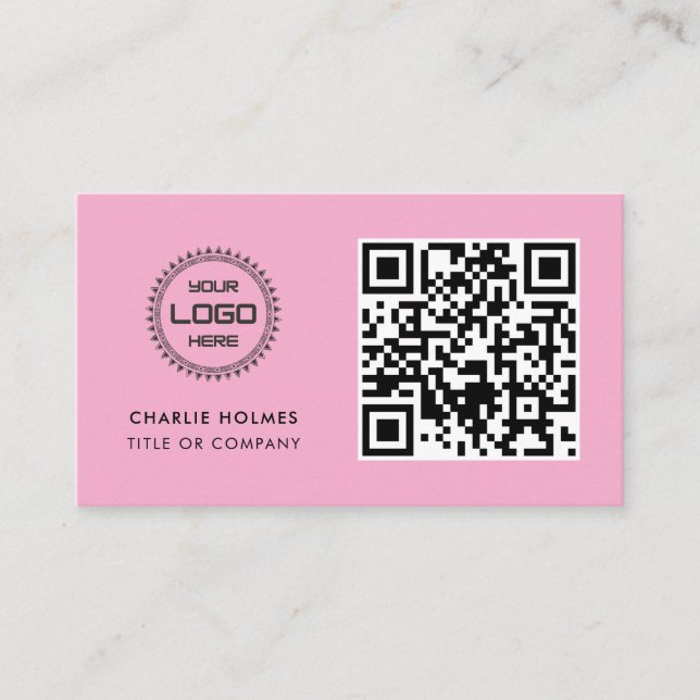 QR Code Business Logo | Professional & Modern  Card (Front)