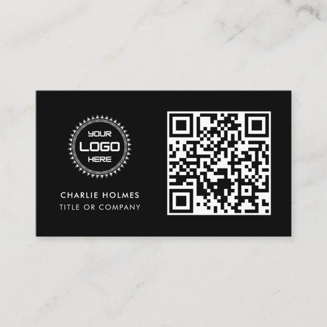QR Code Business Logo | Professional & Modern  Card (Front)