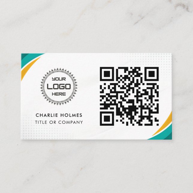 QR Code Business Logo | Professional & Modern  Card (Front)