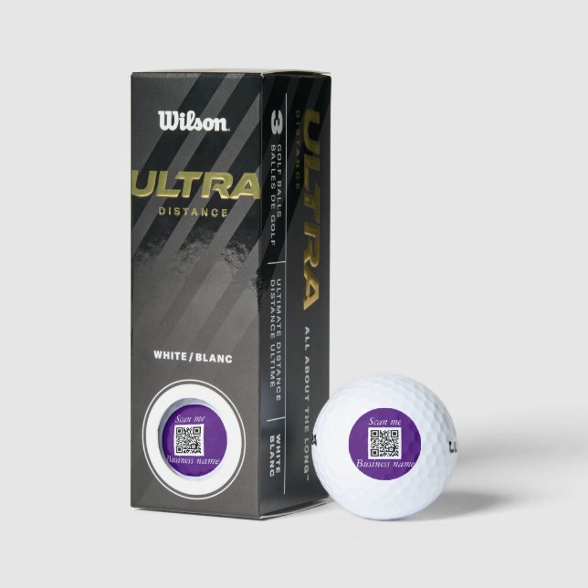 QR Code Business Logo Professional Purple Modern Golf Balls (Packaging)
