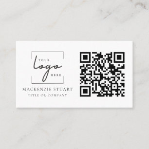 QR Code Business Logo Simple Minimal Professional Card