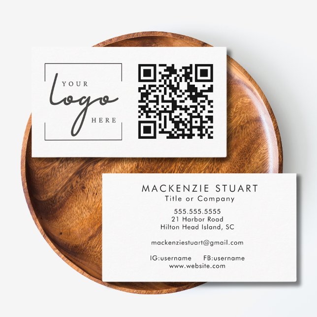 QR Code Business Logo Simple Modern Professional  Card (Creator Uploaded)